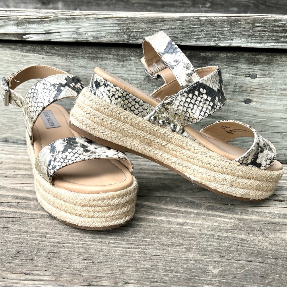 Steve Madden Python Platform Sandals Size 6 - image 3